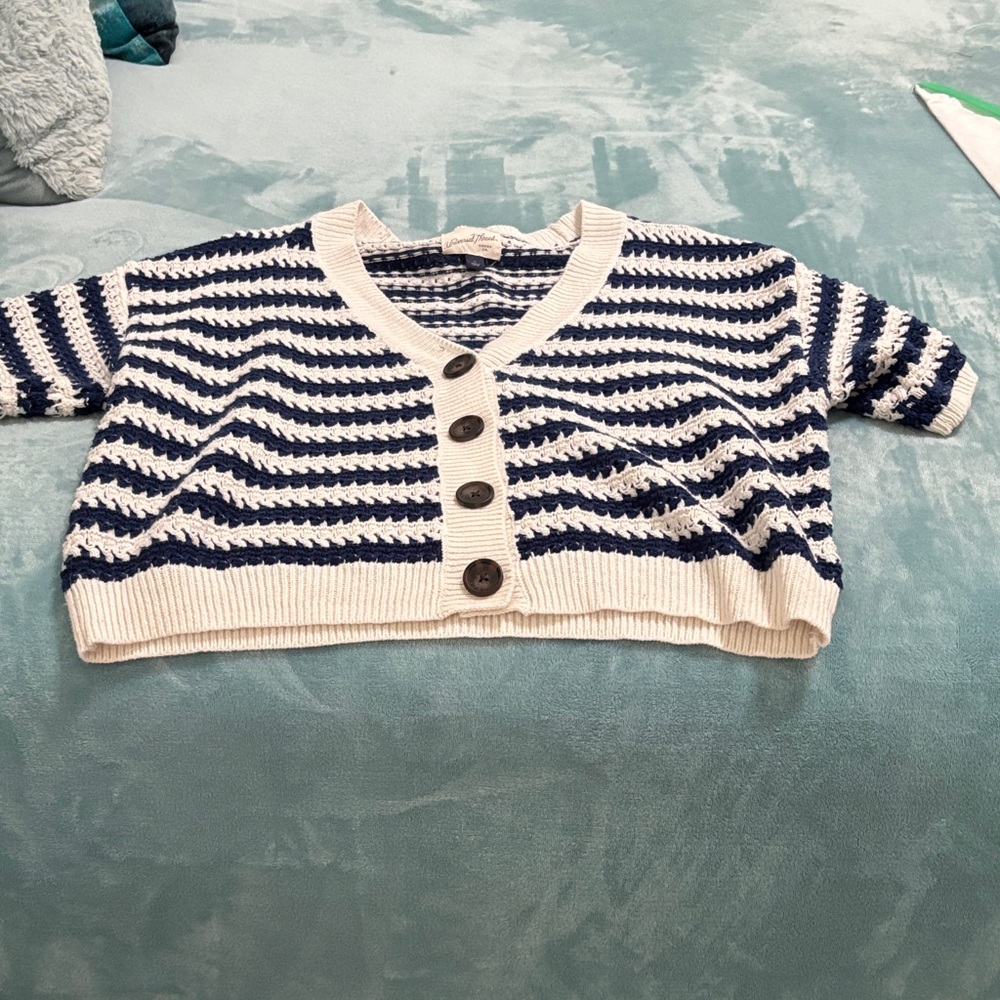Universal Thread Navy and White Striped Cardigan